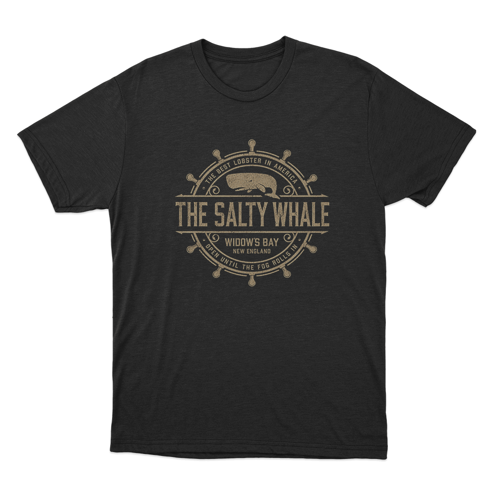 The Salty Whale of Widow's Bay Unisex T Shirt Black The Salty Whale of Widows Bay Unisex T Shirt Black