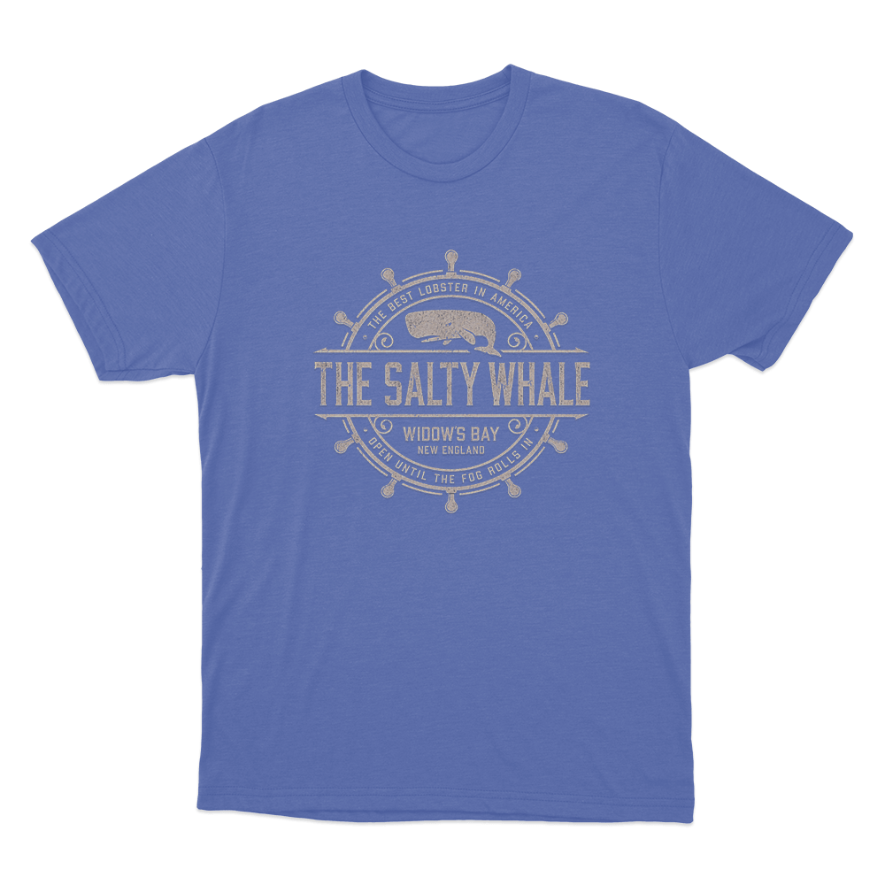 The Salty Whale of Widow's Bay Unisex T Shirt Blue The Salty Whale of Widows Bay Unisex T Shirt Blue