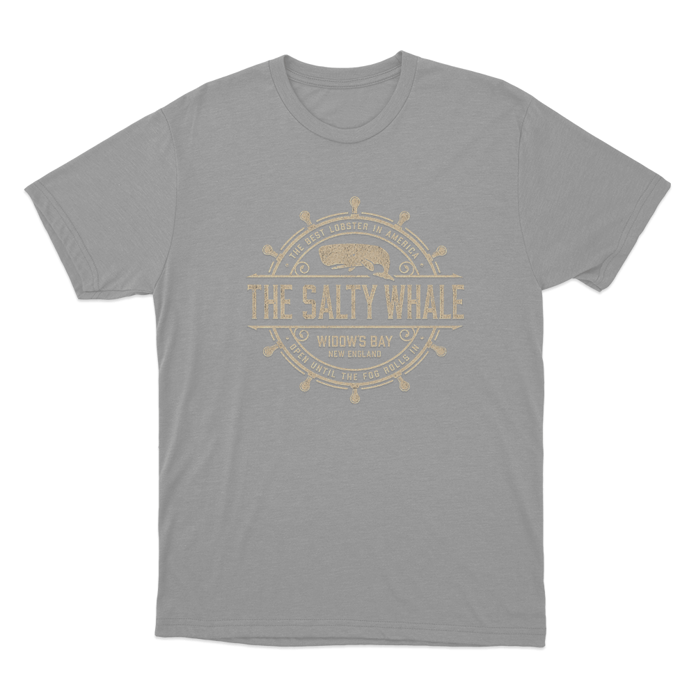 The Salty Whale of Widow's Bay Unisex T Shirt Grey The Salty Whale of Widows Bay Unisex T Shirt Grey