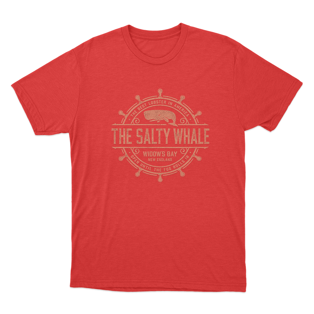 The Salty Whale of Widow's Bay Unisex T Shirt Red The Salty Whale of Widows Bay Unisex T Shirt Red