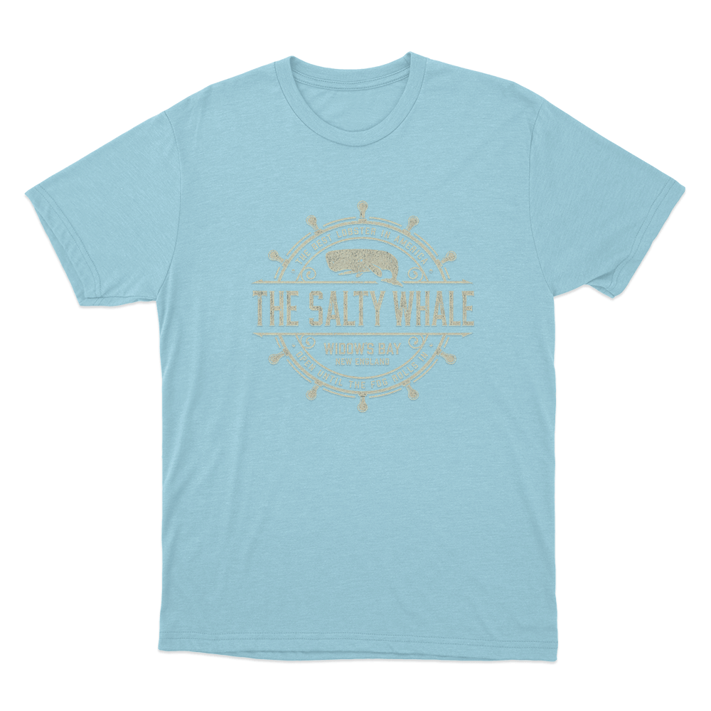 The Salty Whale of Widow's Bay Unisex T Shirt Sky Blue The Salty Whale of Widows Bay Unisex T Shirt Sky Blue