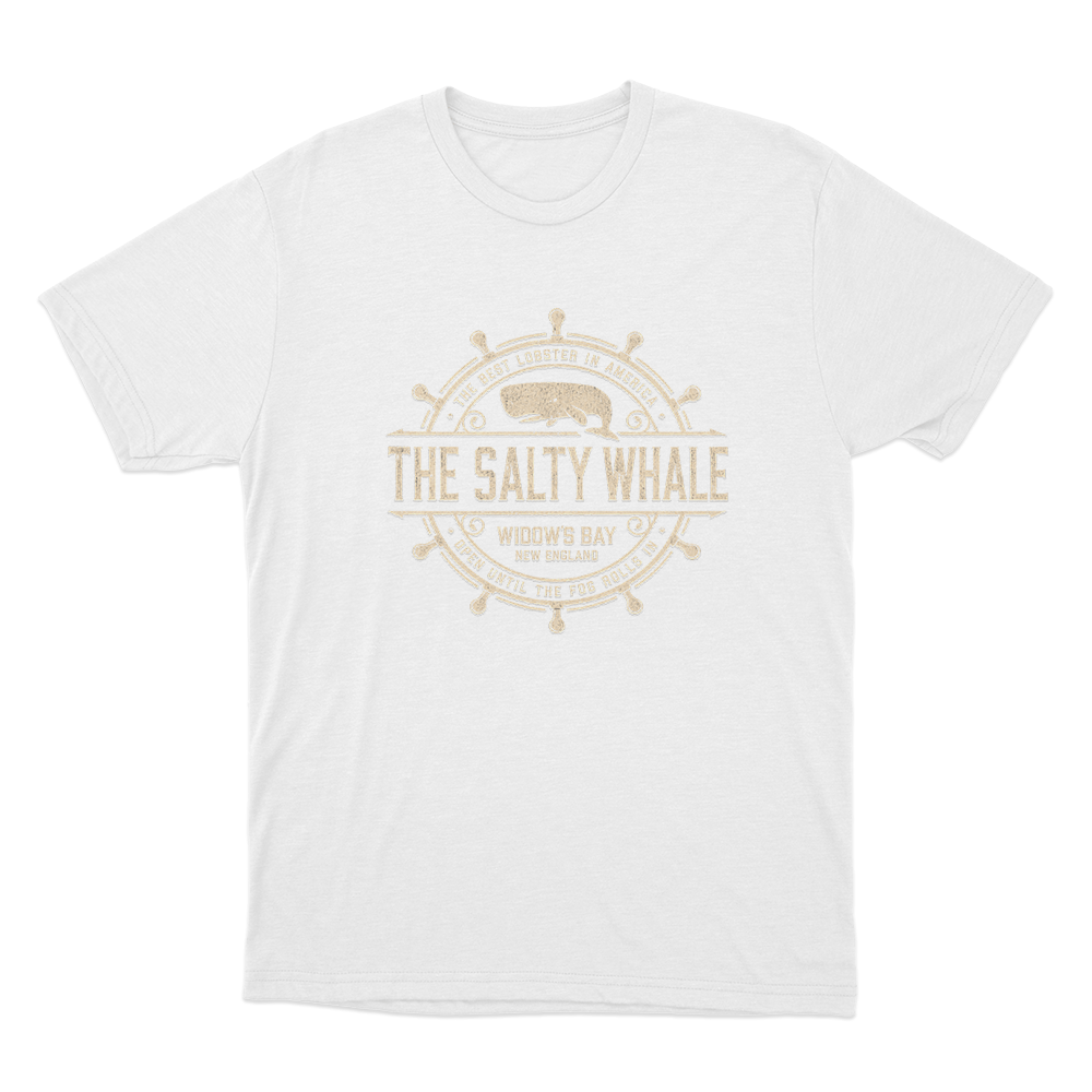 The Salty Whale of Widow's Bay Unisex T Shirt White The Salty Whale of Widows Bay Unisex T Shirt White