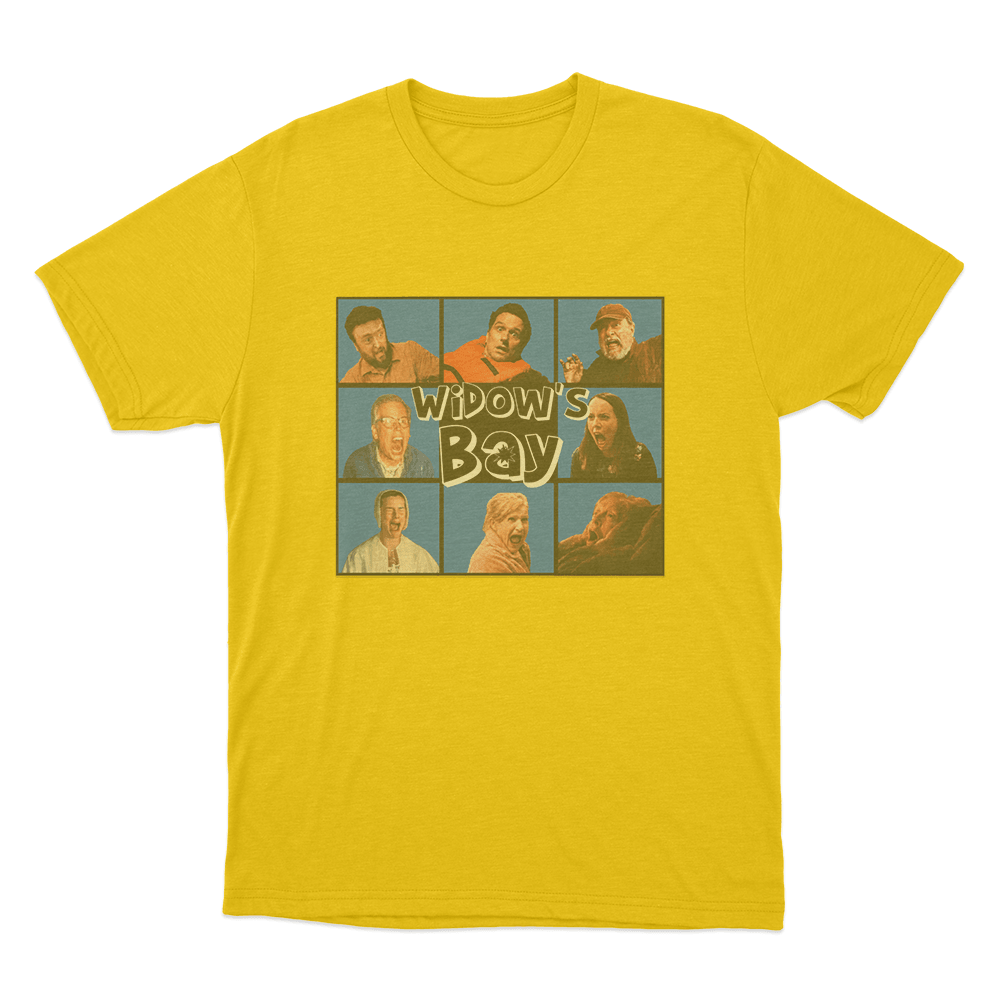 Widow's Bay Screaming Cast Unisex T Shirt Yellow Widows Bay Screaming Cast Unisex T Shirt Yellow
